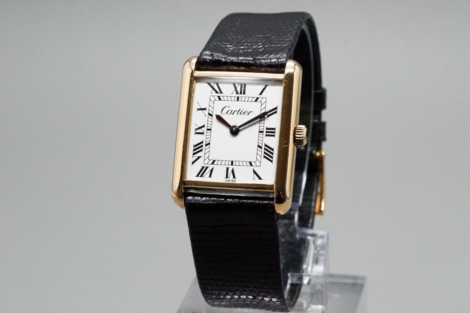 VINTAGE *Near MINT / BOX* CARTIER Pre Must Tank America Model 23mm Manual Watch