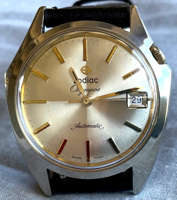Zodiac Olympos Vintage Automatic Men’s Swiss 723-923 With HACKING Fresh Service