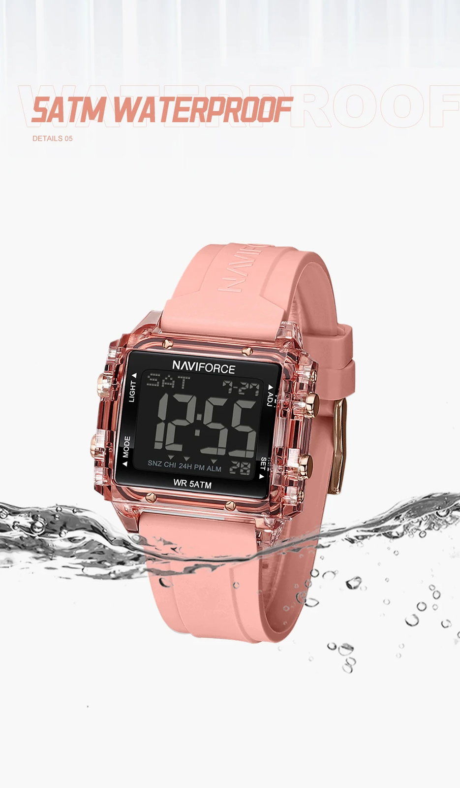 2025 New Design Women Watch Silicone Strap LED Digital Sports Fashion Casual
