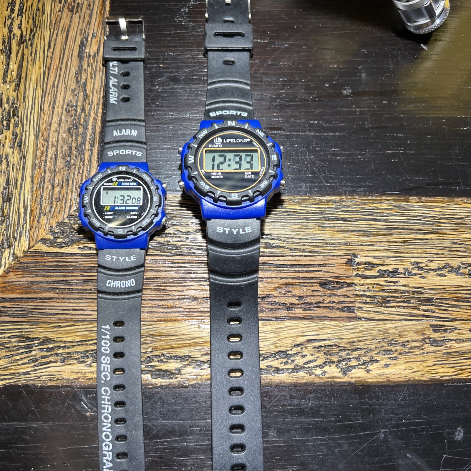 Rare Mens And Ladies Lifelong Digital Sports Watch Blue and Black Alarm Chrono