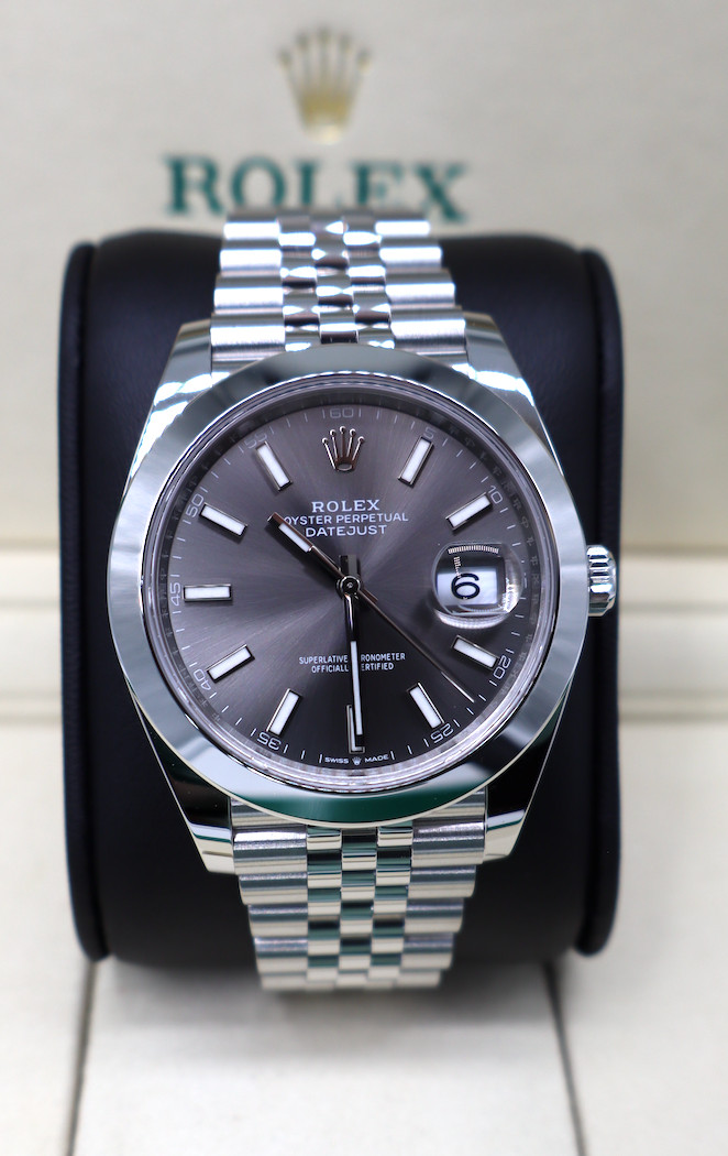 Rolex Datejust 41 NEW 2025 Slate Stainless Steel Smooth Bezel Jubilee