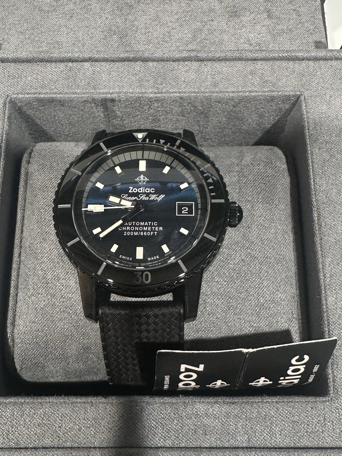 NEW ZODIAC SUPER SEA WOLF COMPRESSION DIVER CERAMIC 41MM STP 1-11 COSC ZO9595