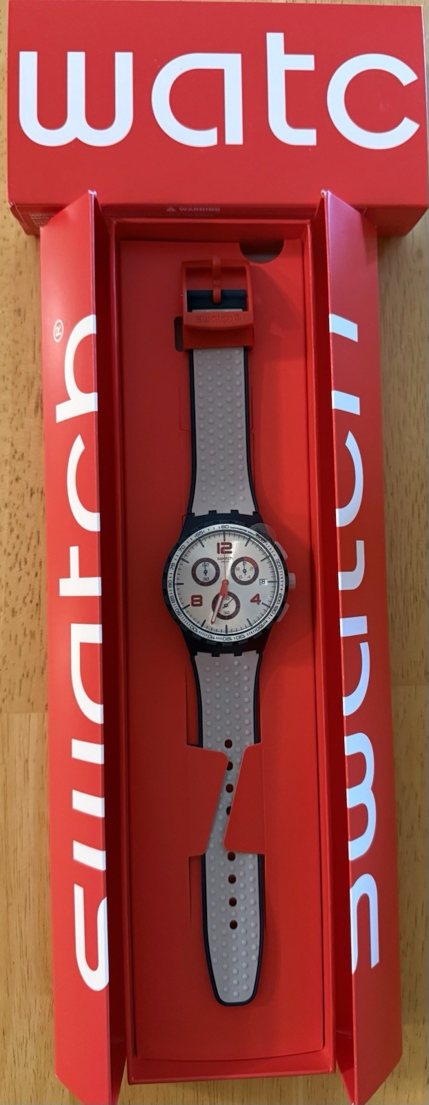 Swatch Irony Chrono Quartz Chronograph Date Tachymeter 43mm w/Box
