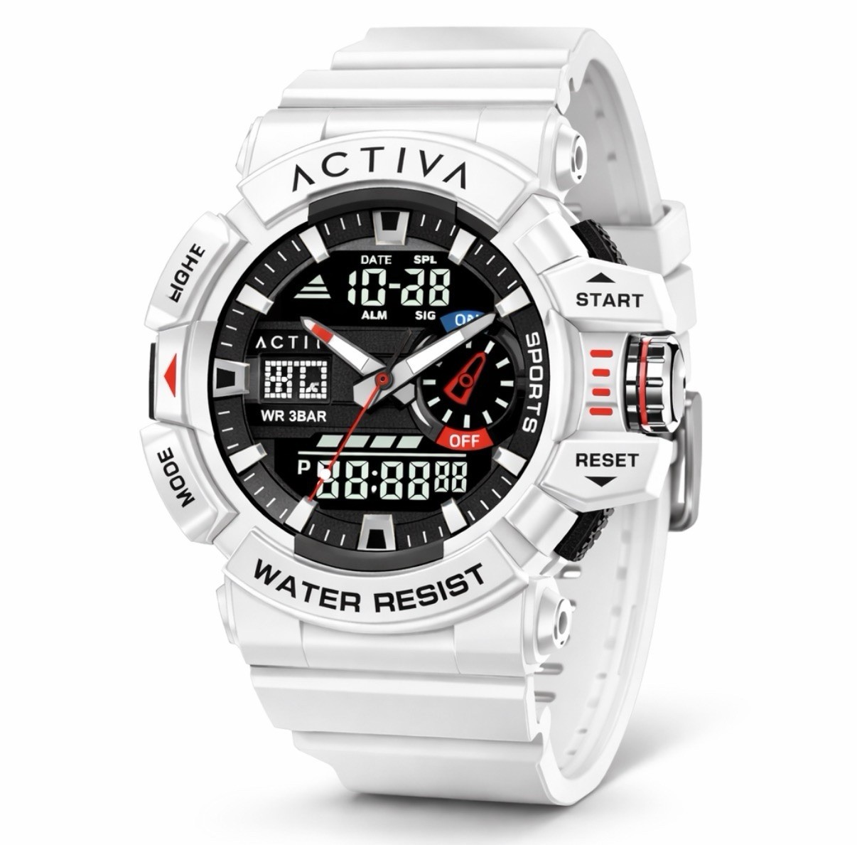 Activa Vord X Invicta Digital Men’s Watch 49mm White ACW8043-004 NWT