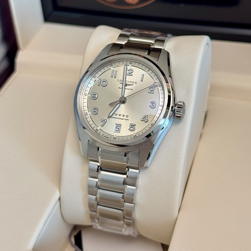 New Longines Spirit 37mm Chronometer Champagne Dial Unisex Watch L34104636