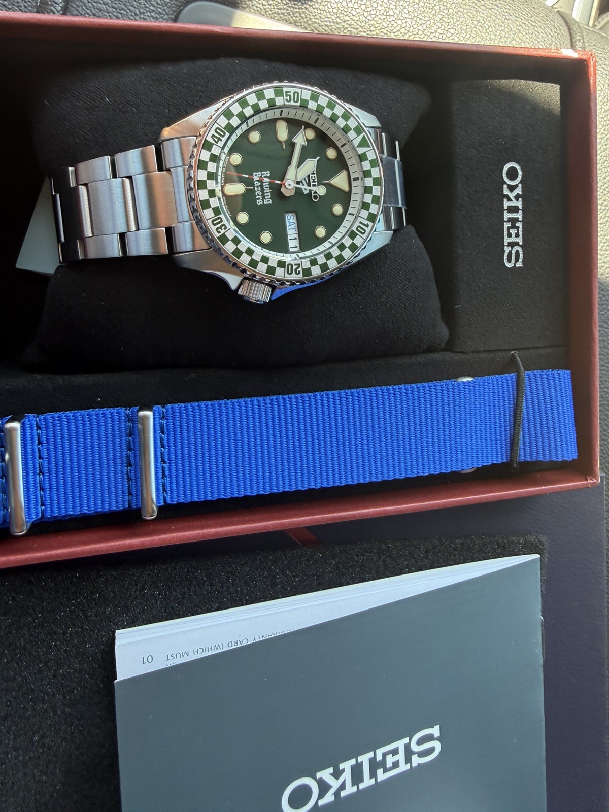 Seiko 5 X Rowing Blazers X Wind Vintage Rally – Green 38mm – SRPM21 – 2 Straps