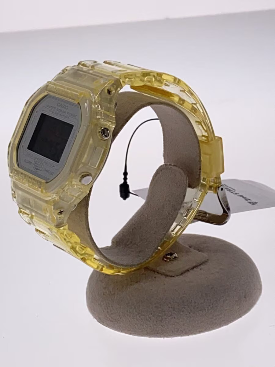 CASIO BEAMS G SHOCK Quartz Watch Digital Rubber White Yellow Clear DW 5600VT
