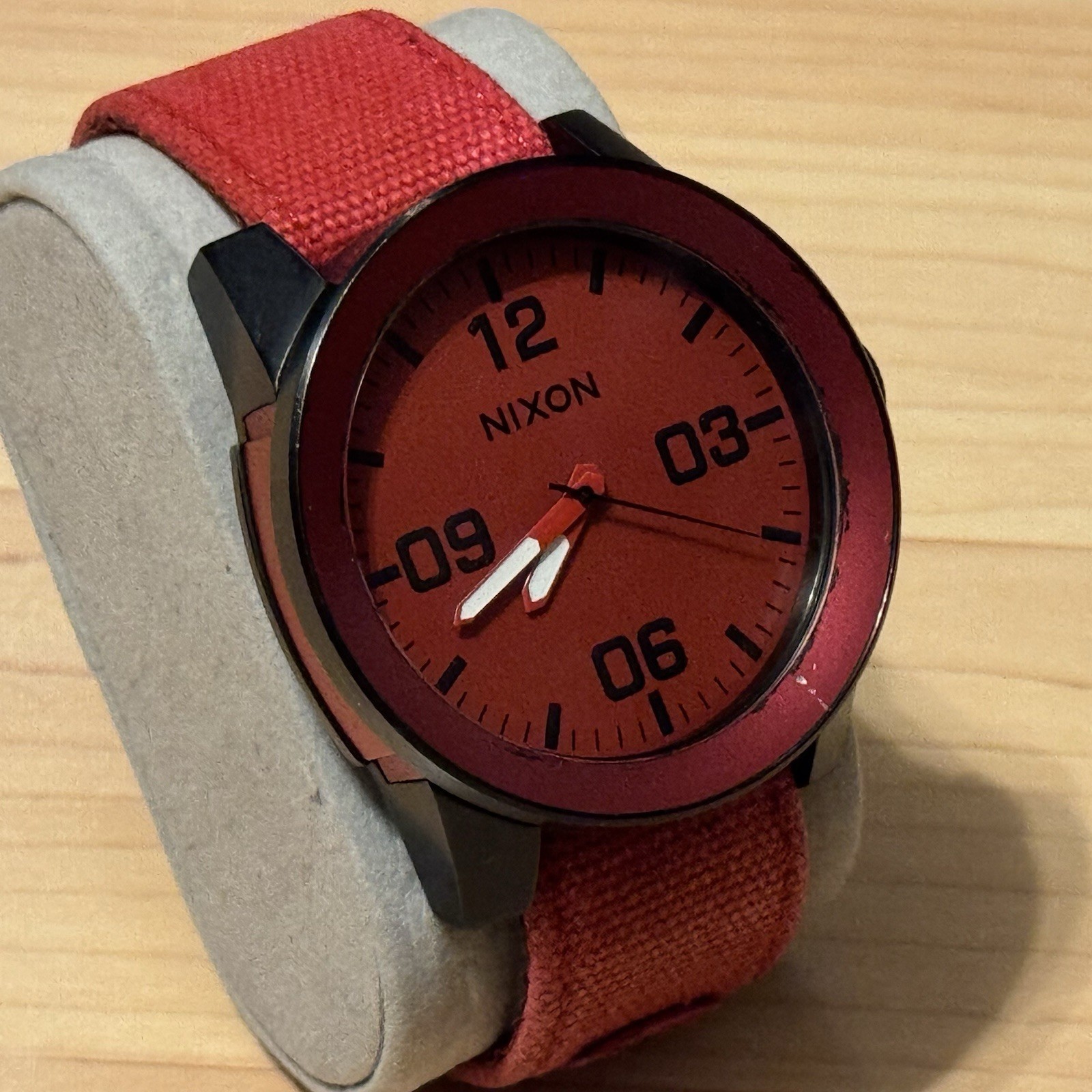 Nixon The Corporal Take Charge Red Out Stainless Men’s Analog Surf Watch RUNS