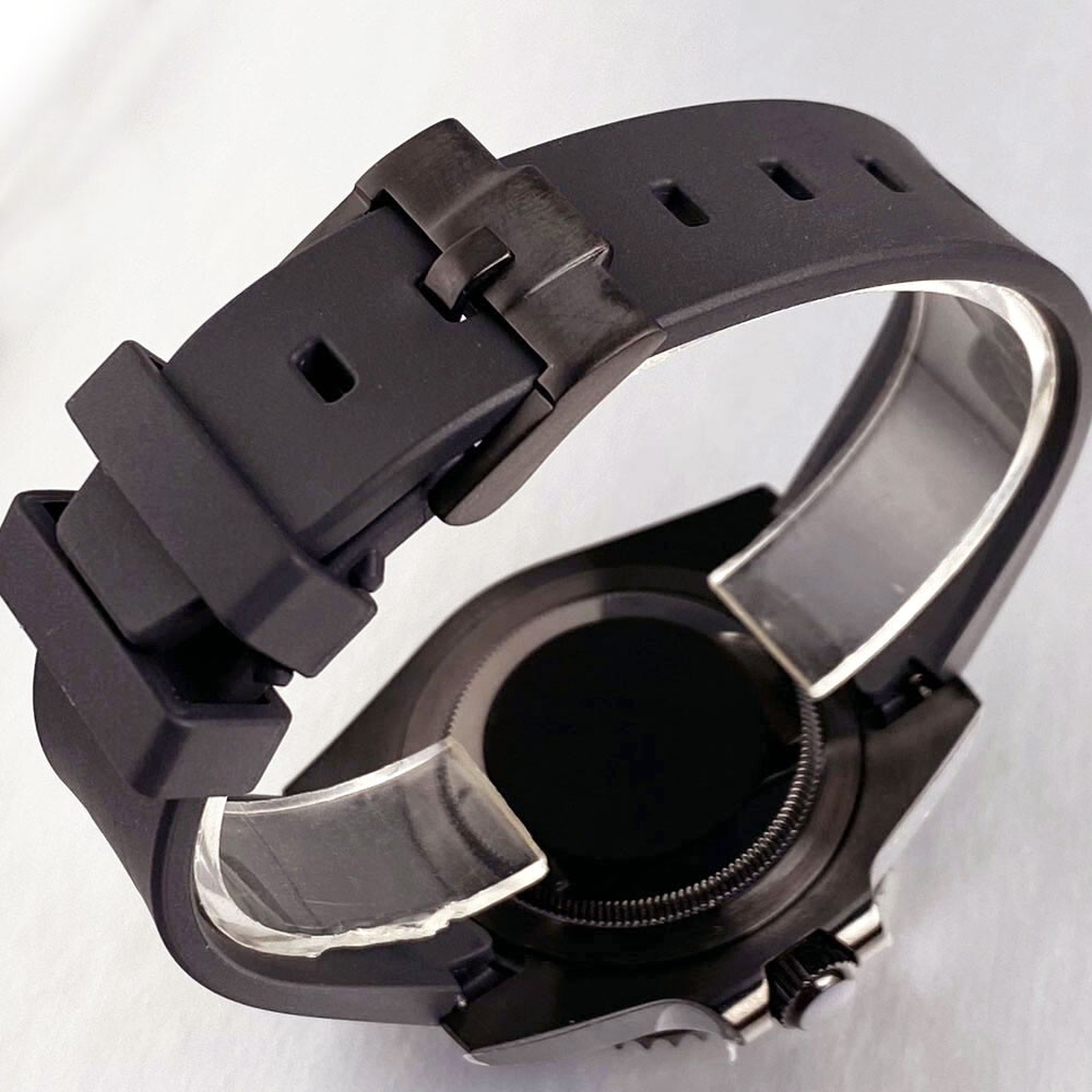 40mm NH36A Automatic Diver Men Watch Sterile Black PVD 200m Waterproof Sapphire