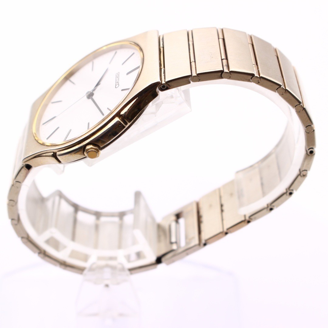Seiko 5E31-8A00 Quartz Mens Dress Watch White Dial 90s Vintage Japan
