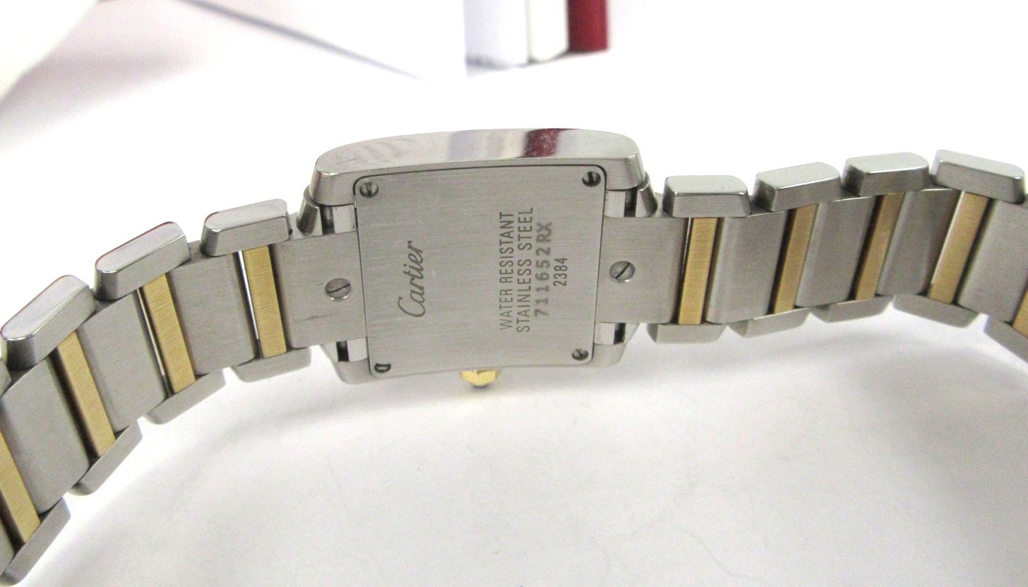 Ladies CARTIER 2384 Steel & 18K Gold 25mm Tank Quartz Watch – Box, Papers – 6.5″