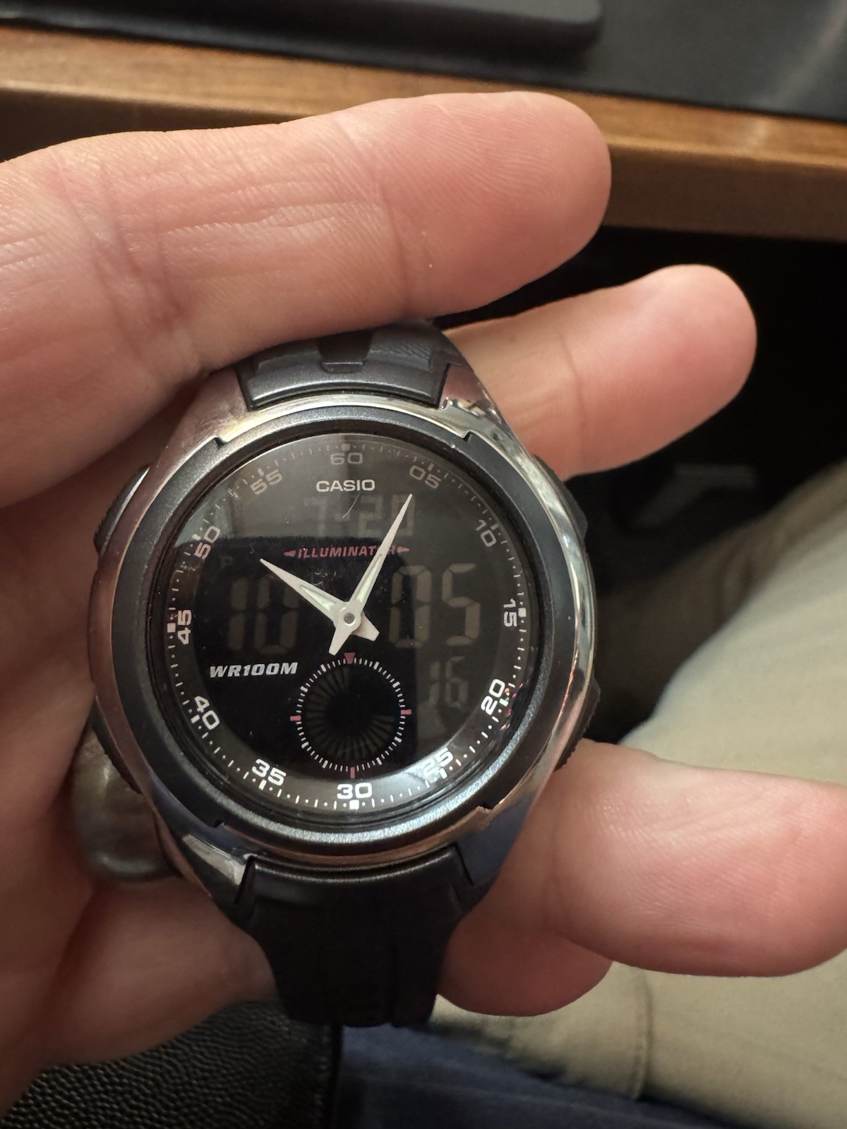Casio AQ-160 Illuminator Quartz Analog-Digital World Time WR100M Watch