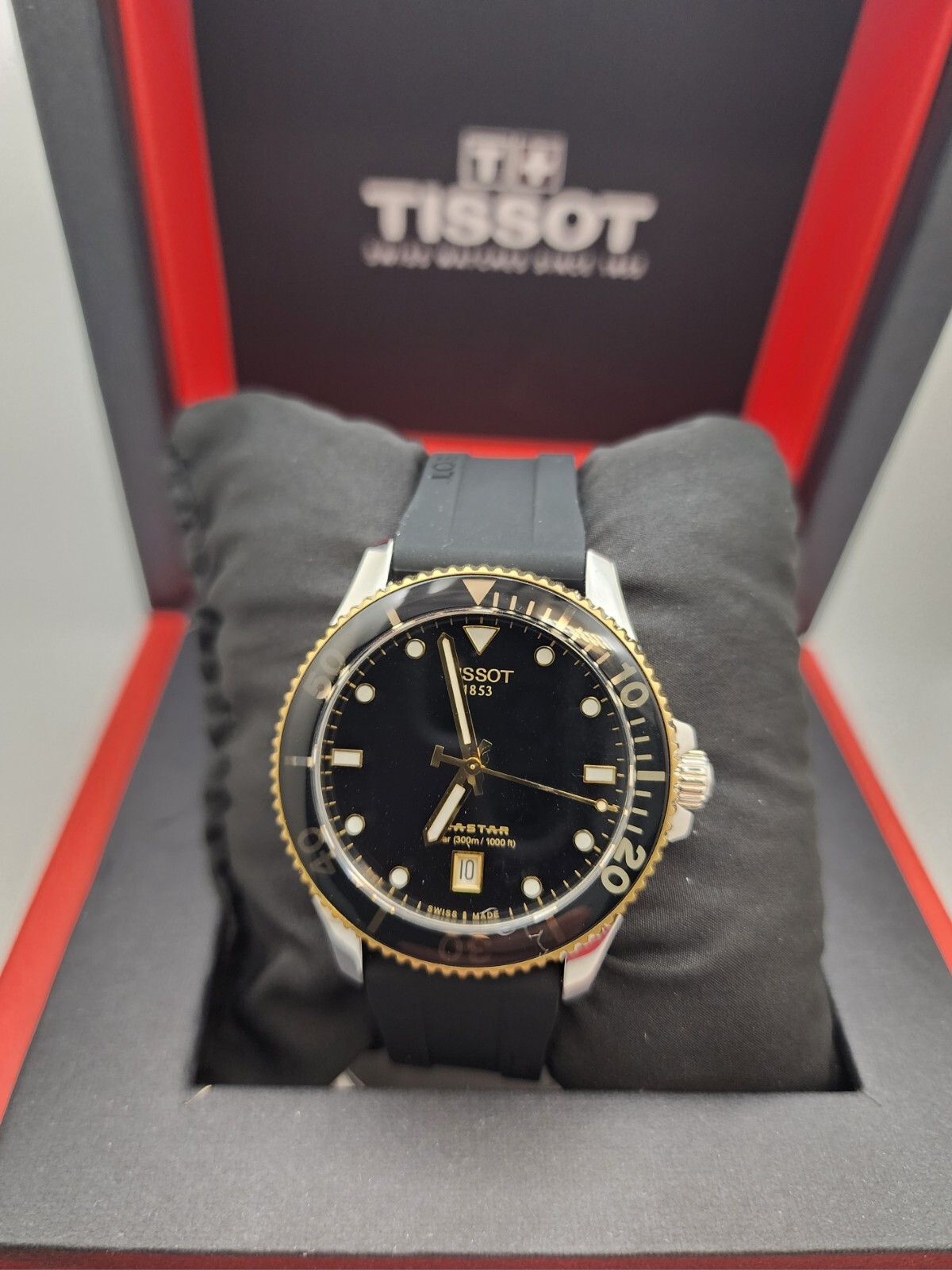 TISSOT Seastar 1000 Quartz 40MM Two Tone Rubber Strap Watch T120.410.27.051.00