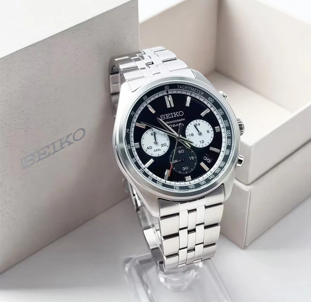Seiko SSB429 Essentials Chronograph Quartz Men’s Watch Black Dial 41.5MM