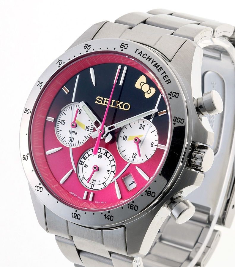 SEIKO chronograph Hello Kitty 500 series Shinkansen 25th anniversary watch 8T63