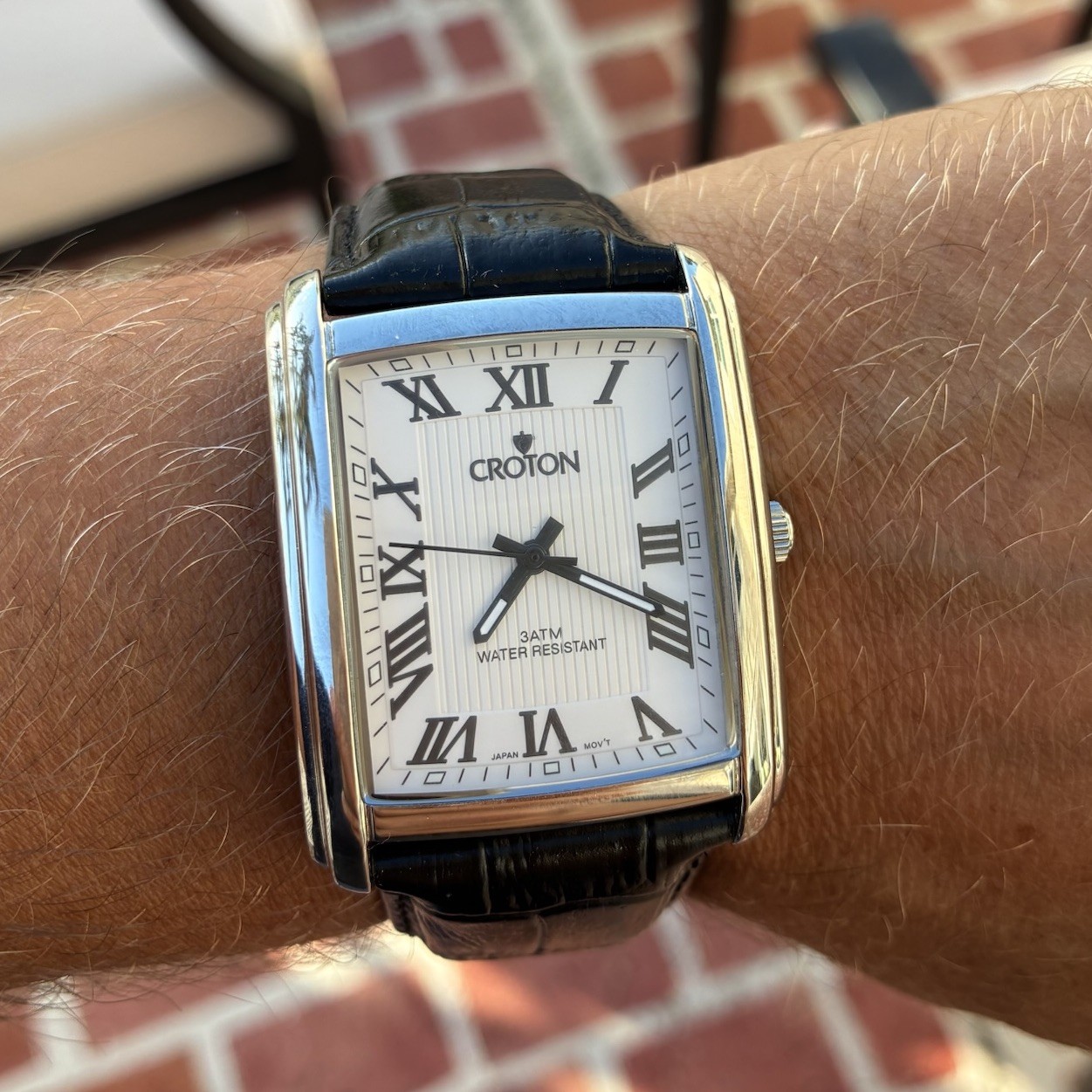 LARGE Croton Men’s Tank Watch – READ Description
