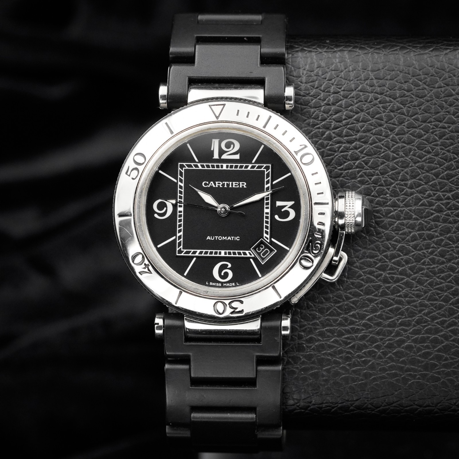 Cartier Pasha Seatimer 2790 40mm Black Dial Automatic Steel Men’s Watch & Box