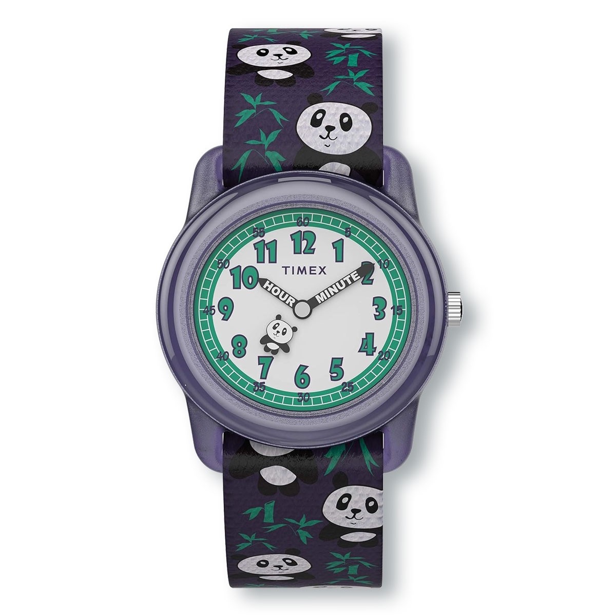 TIMEX Time Machines Kids TW7C77000 Elastic Watch, Panda Time Teacher