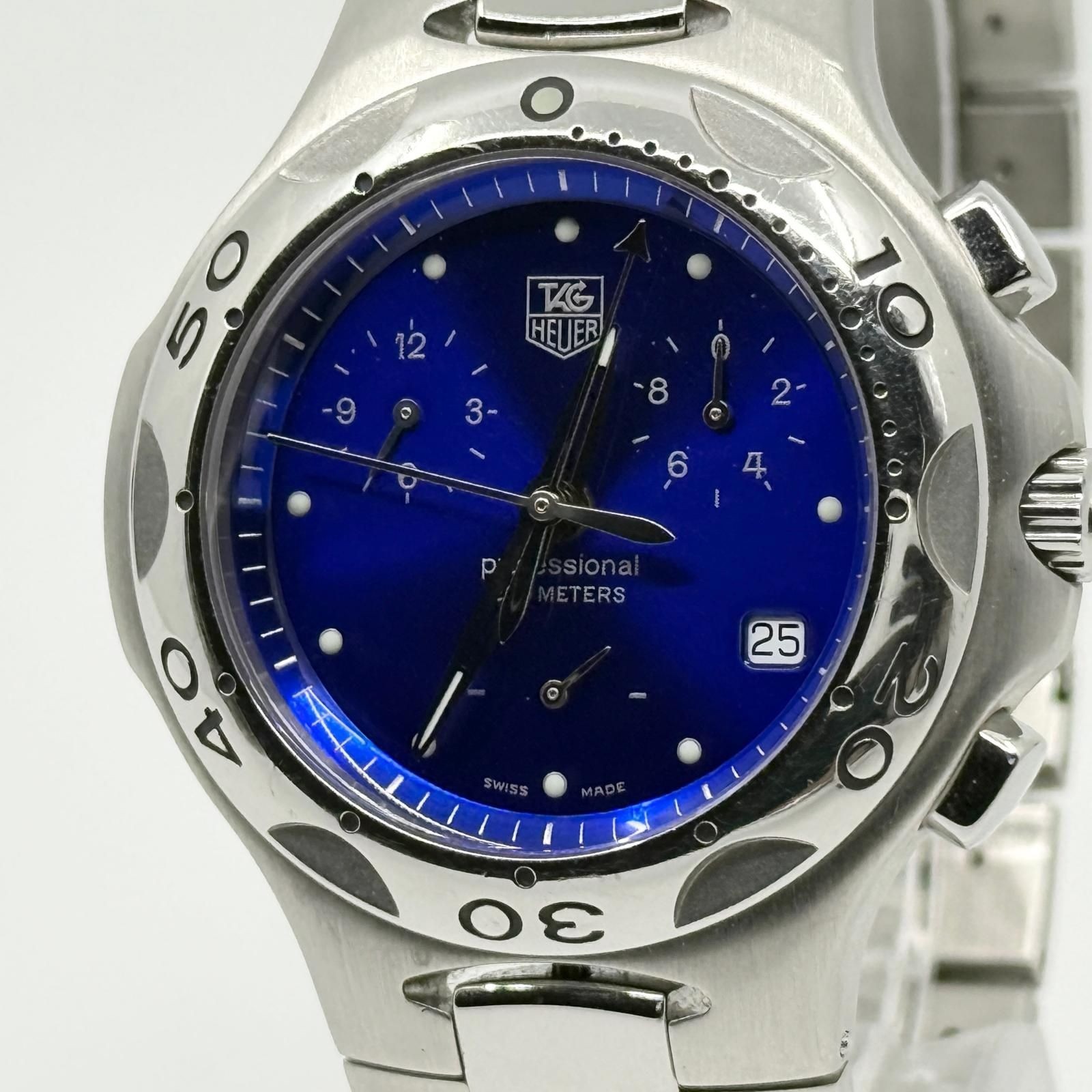 TAG Heuer Watch Kirium Professional 200m CL1112-0 Blue Silver Quartz Men Working
