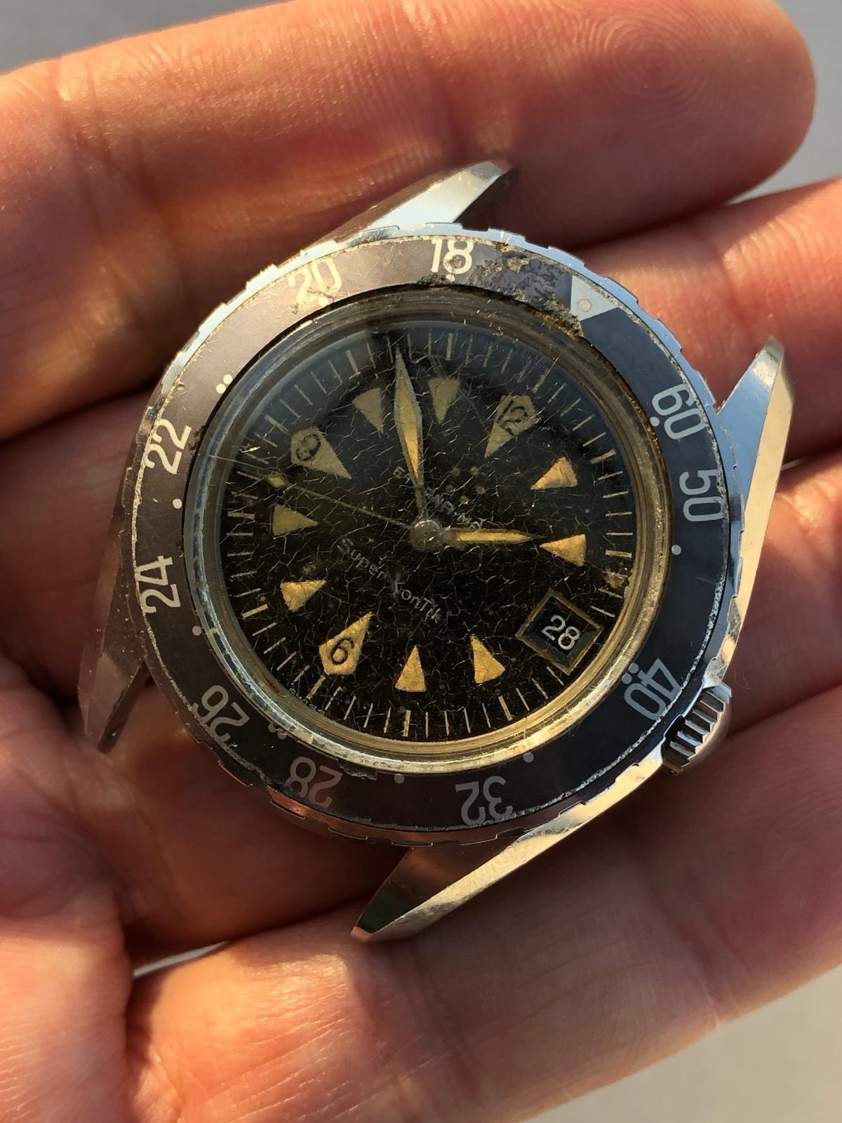 Eterna Matic Super-Kontiki First Series Ref 130 PTX Gold Graphic Sub Vintage Rare