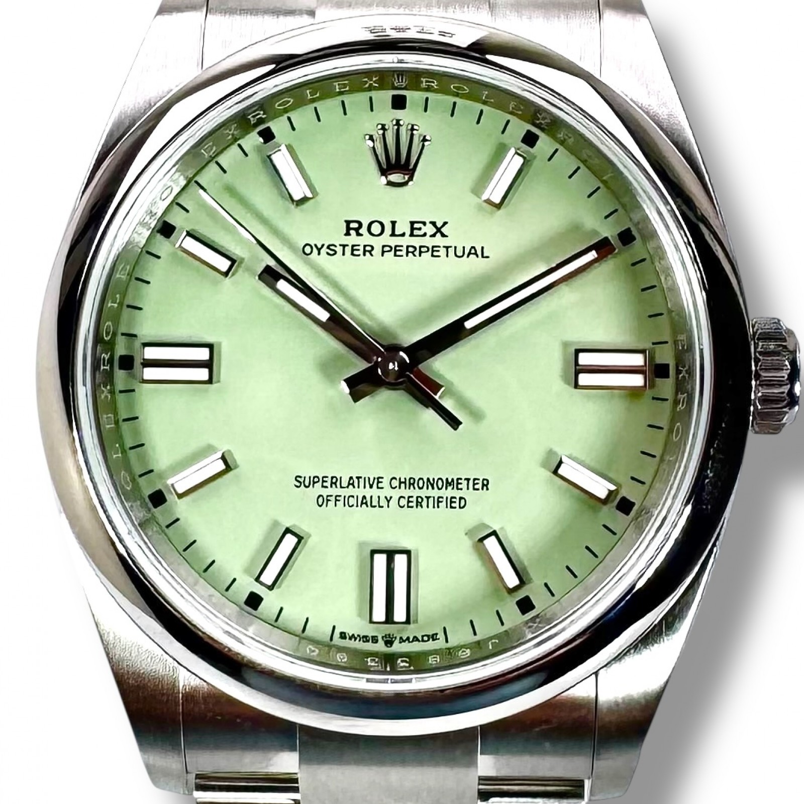 Green Rolex Oyster Perpetual 126000 Pistachio Unworn 2025