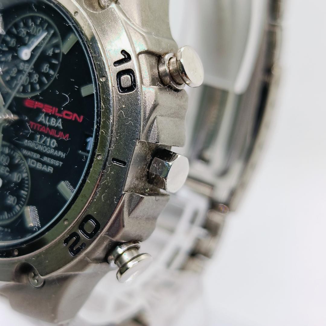 SEIKO ALBA EPSILON Chronograph, working, V657-7020 From Japan
