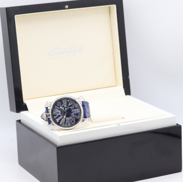 [MINT] GaGa MILANO Manuale 48 blue Black Hand Winding Men’s Watch JAPAN