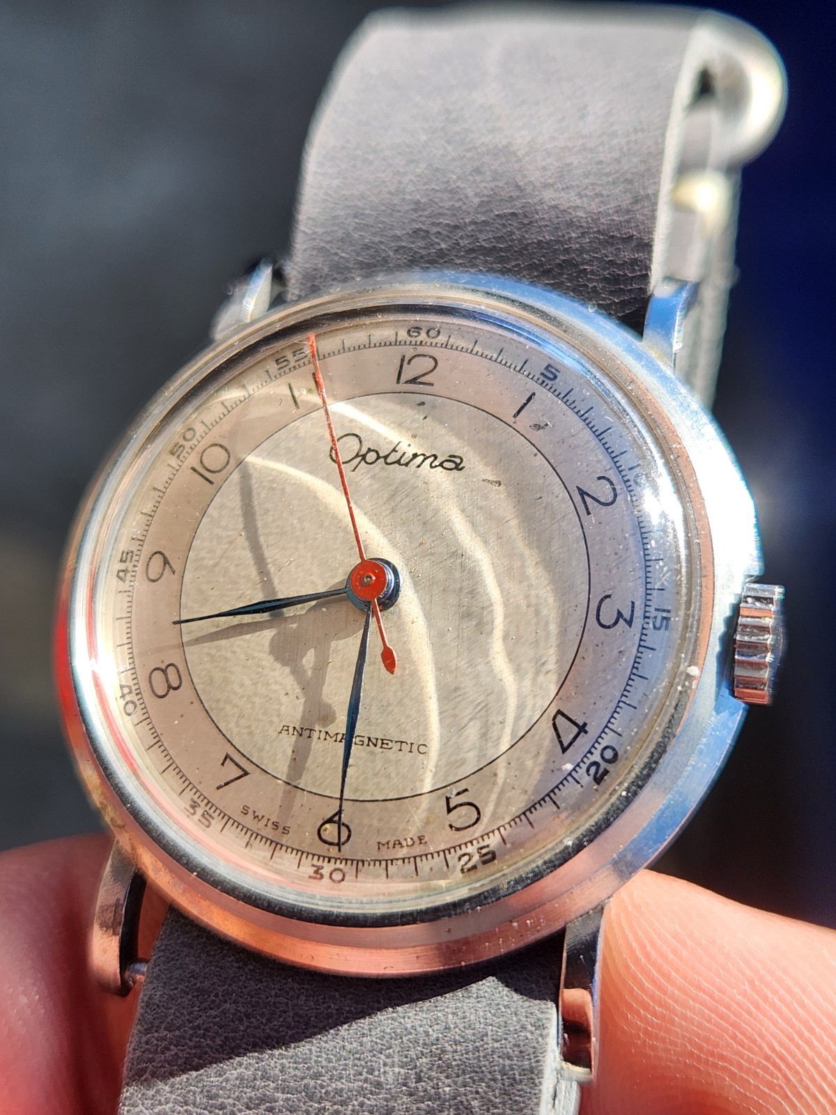 Vintage Optima Mltry Watch Manual Winding 35mm Serviced