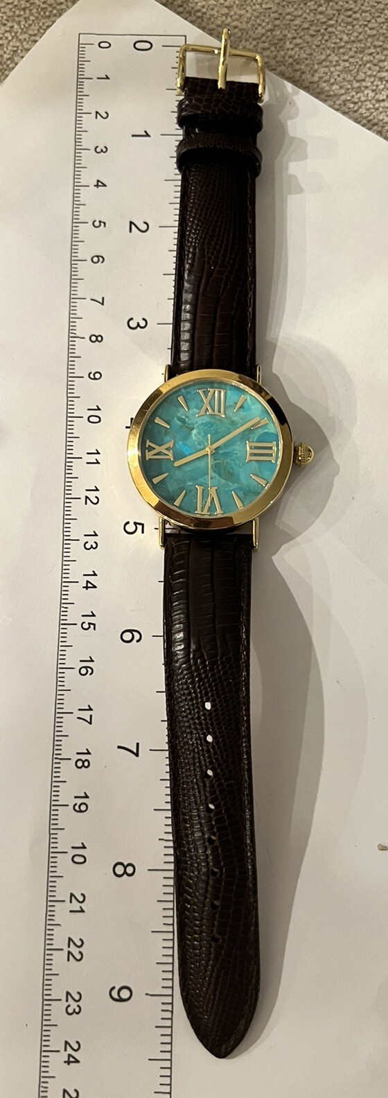 Bronzo Italia – Bronze, Stainless Steel – Turquoise Watch (Needs Battery) #8412