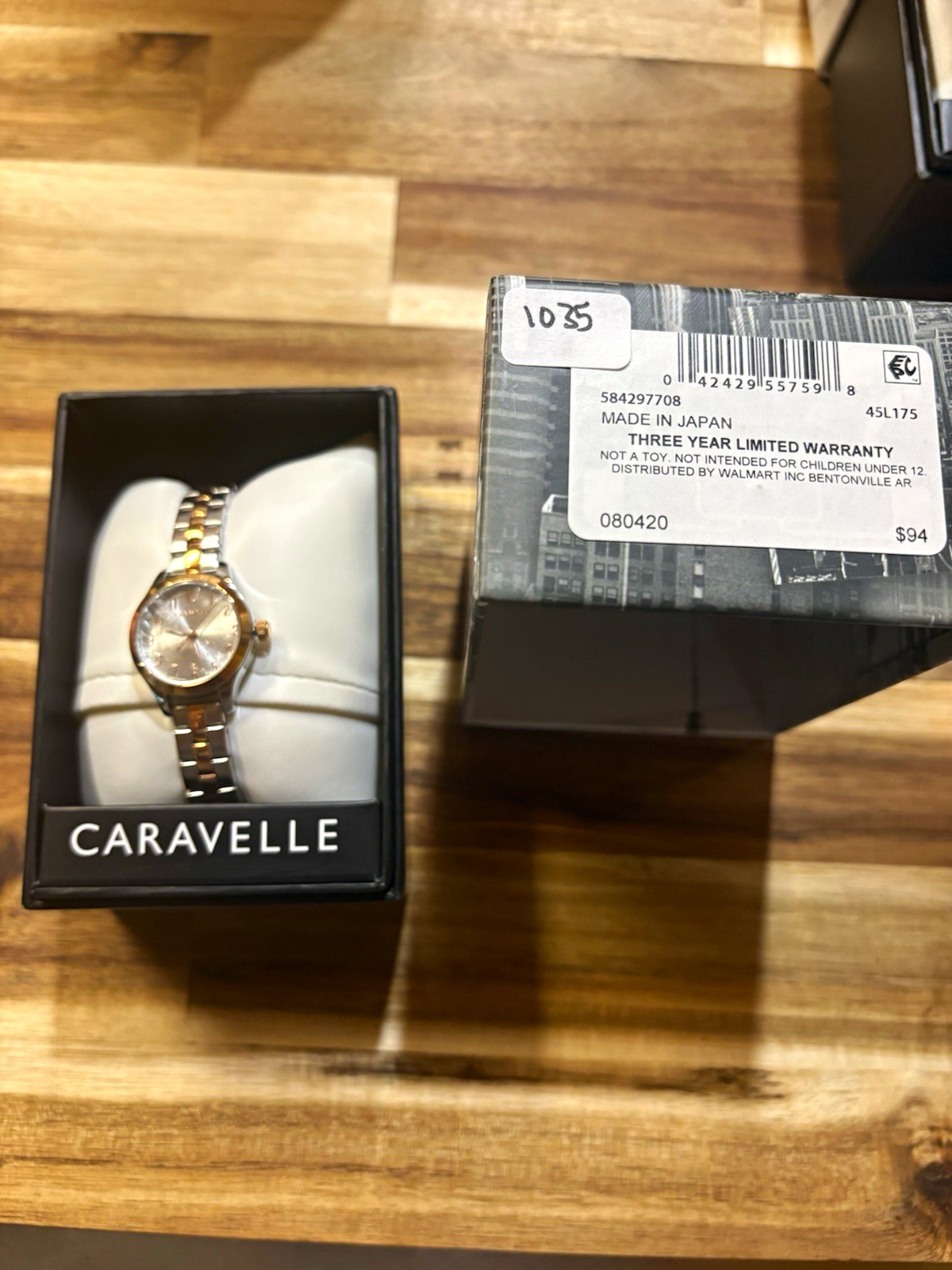 Caravelle Women’s Quartz Two-Tone Silver Dial Arabic Numerals 30m Watch w/ Box