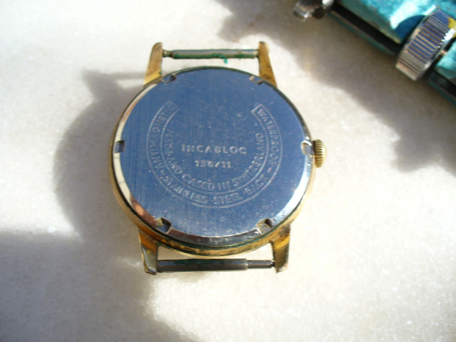 AUREOLE Waterproof Incabloc 34.5mm Red Date Screw Bottom Watch Works