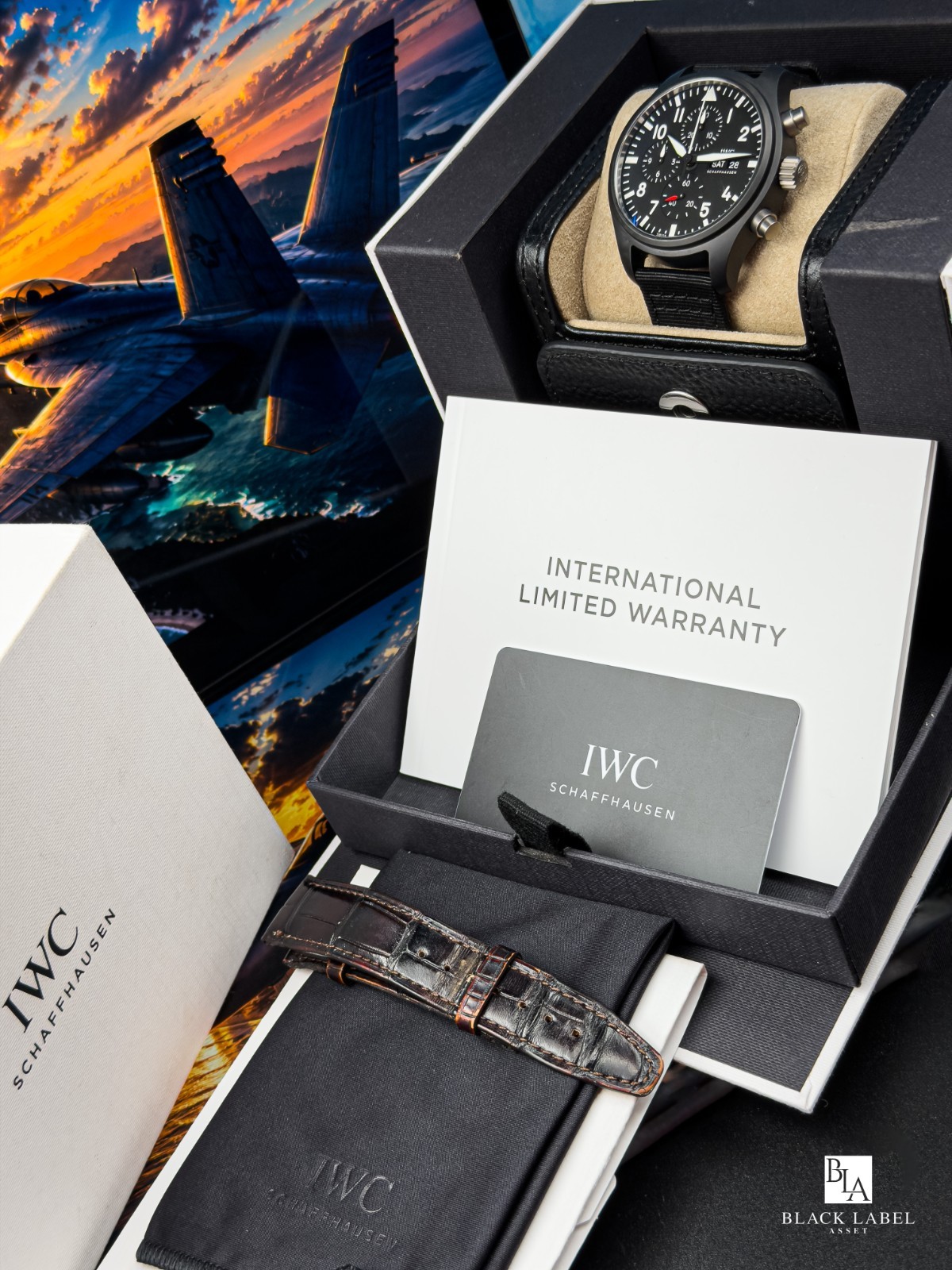 IWC Pilot Chronograph IW389101 Black Ceramic 44.5mm Box Papers 2023
