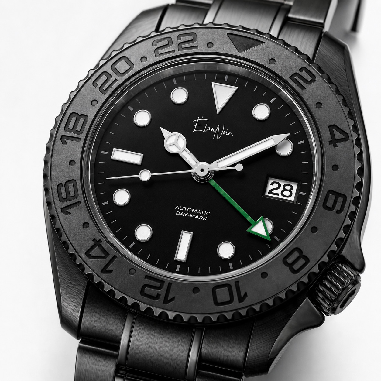 Élan Noir Automatic Day Mark BLACK OUT/GREEN – 1 OF 1 CUSTOM WATCH EXTRELY RARE