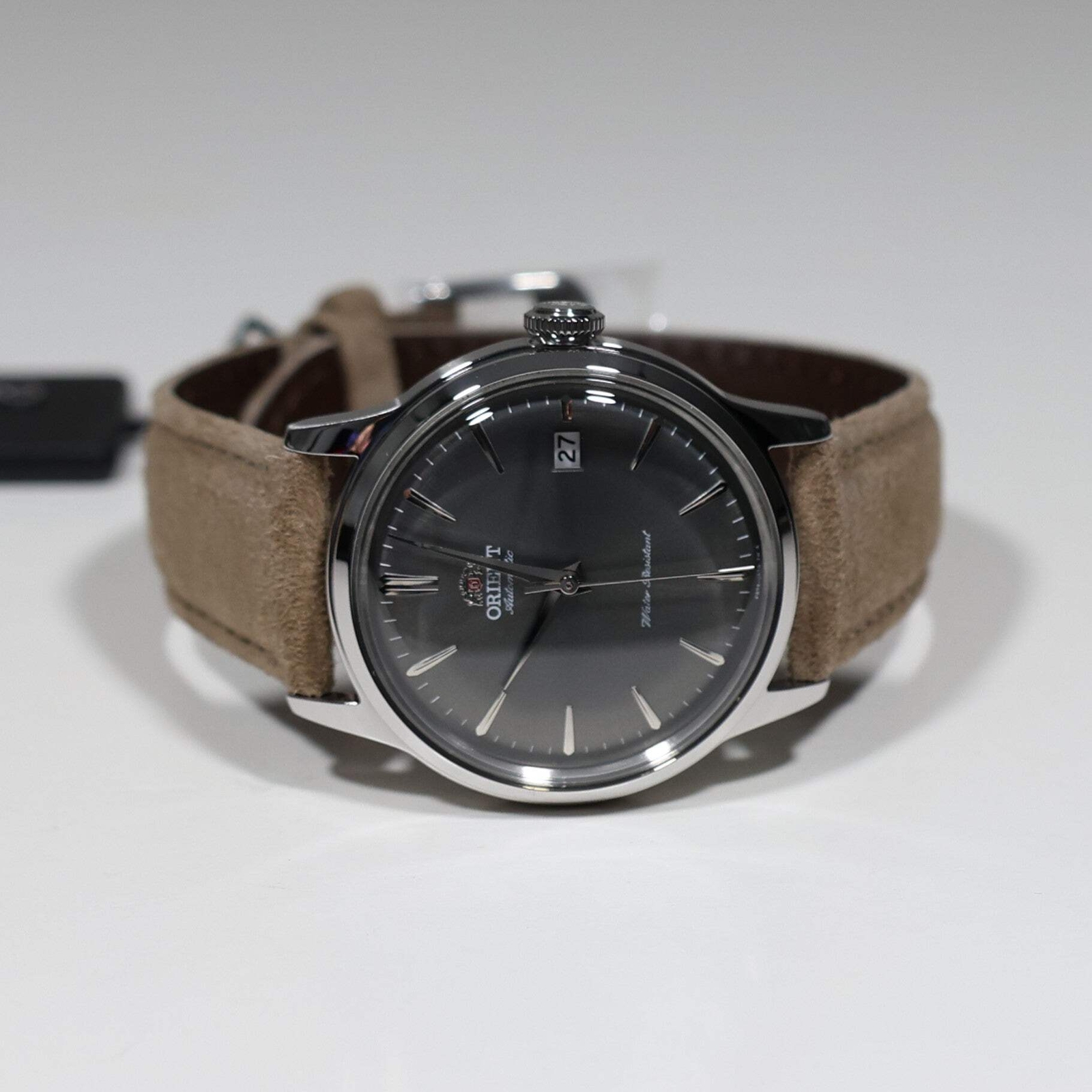 Orient Bambino Gray Dial Beige Leather Strap Men’s Classic Watch RA-AC0M13N30B
