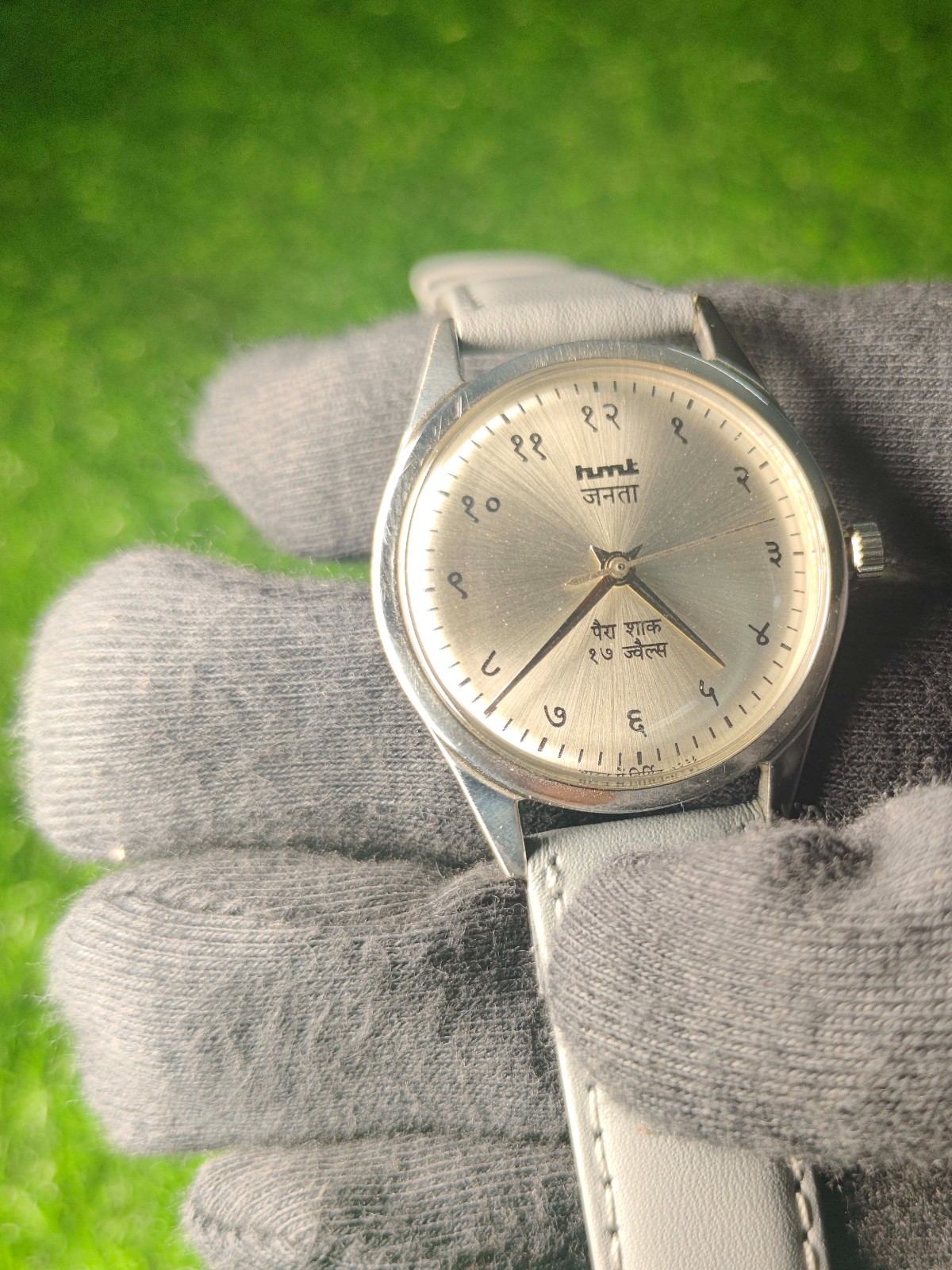 Vintage HMT Janata 38mm silver Dial Hand-Winding Mechanical Watch Refurbished-3