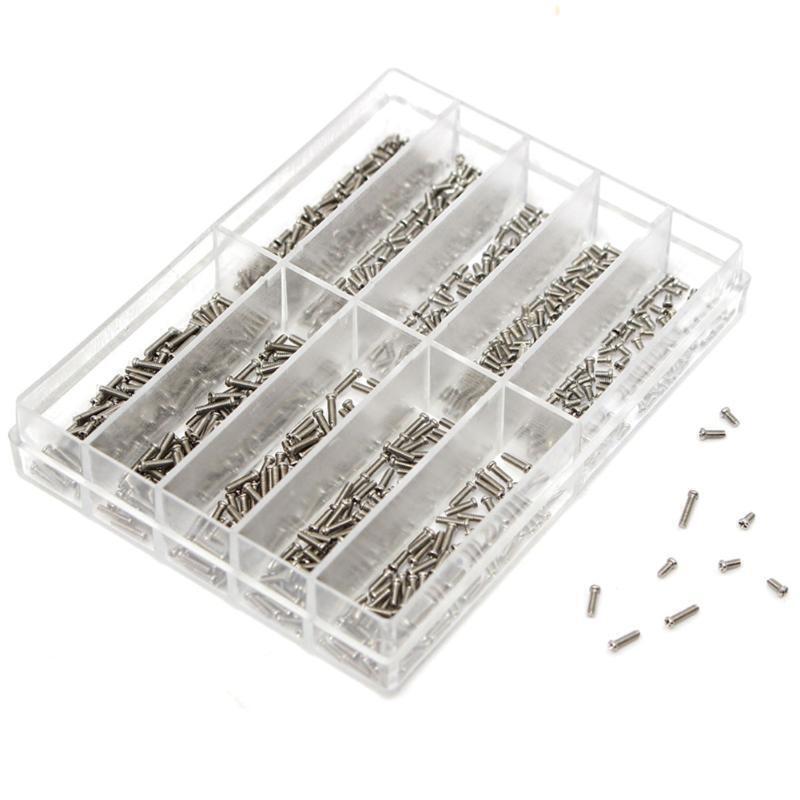Stainless Steel Eyeglass Jewelry Watch Repair Screw Set Screws Kit Appro.600pcs