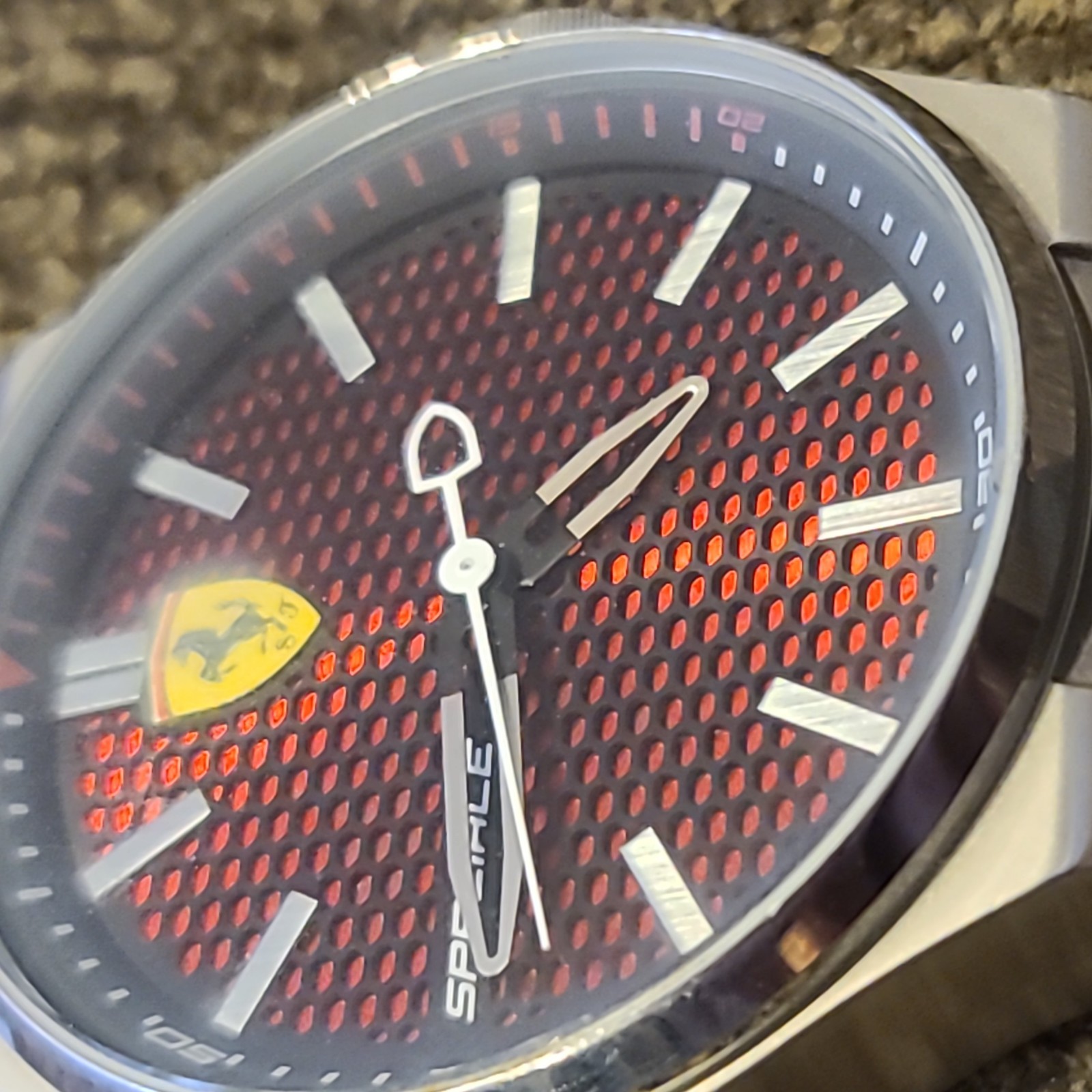 Ferrari Speciale watch red dial with logo works great rubber wrist band special