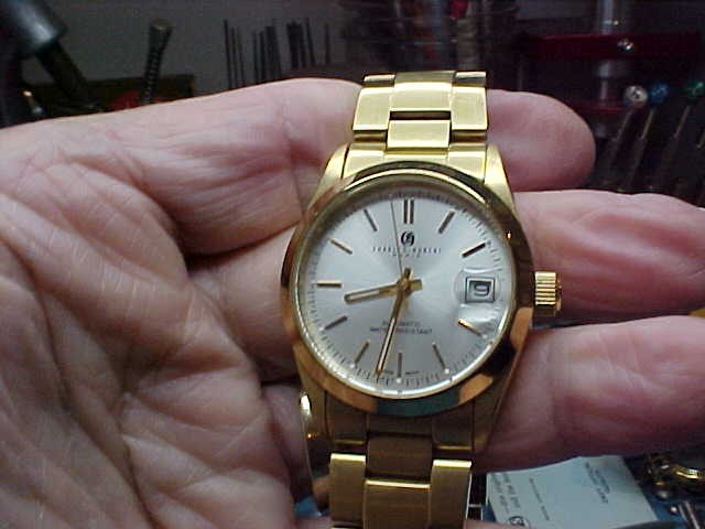 NICE MANS UESE CHARLES HUBERT WRIST WATCH 21J AUTOMATIC WATCH ALL GP CASE/BAND