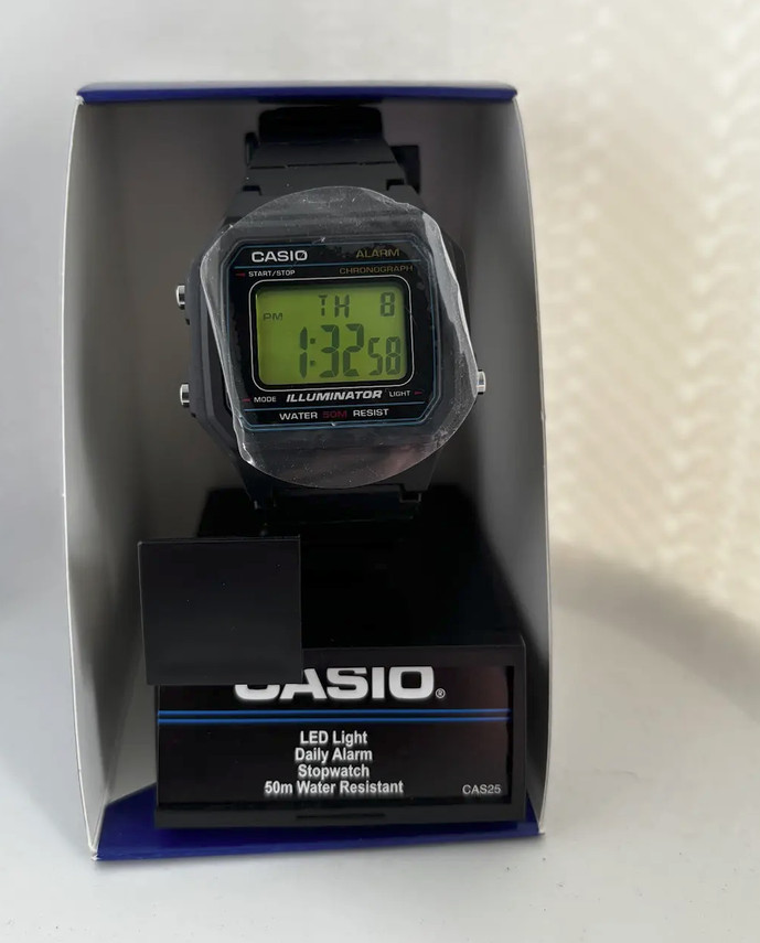 W217H casio watch modified with a green filter, pro upgrades with box and manual
