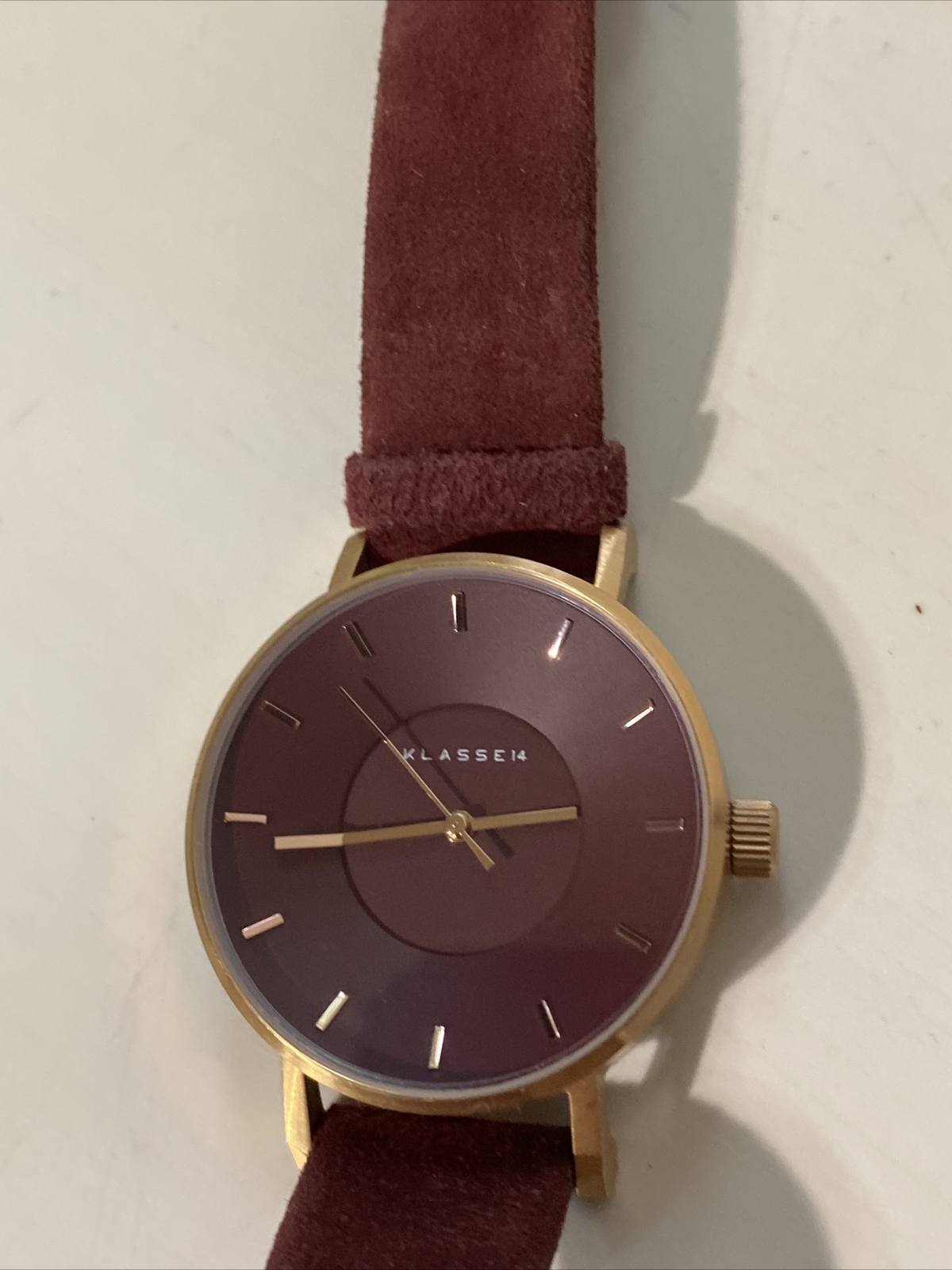 Ladies KLASSE14 Volare By Mario Nobile Watch, Rose Gold Tone Burgundy