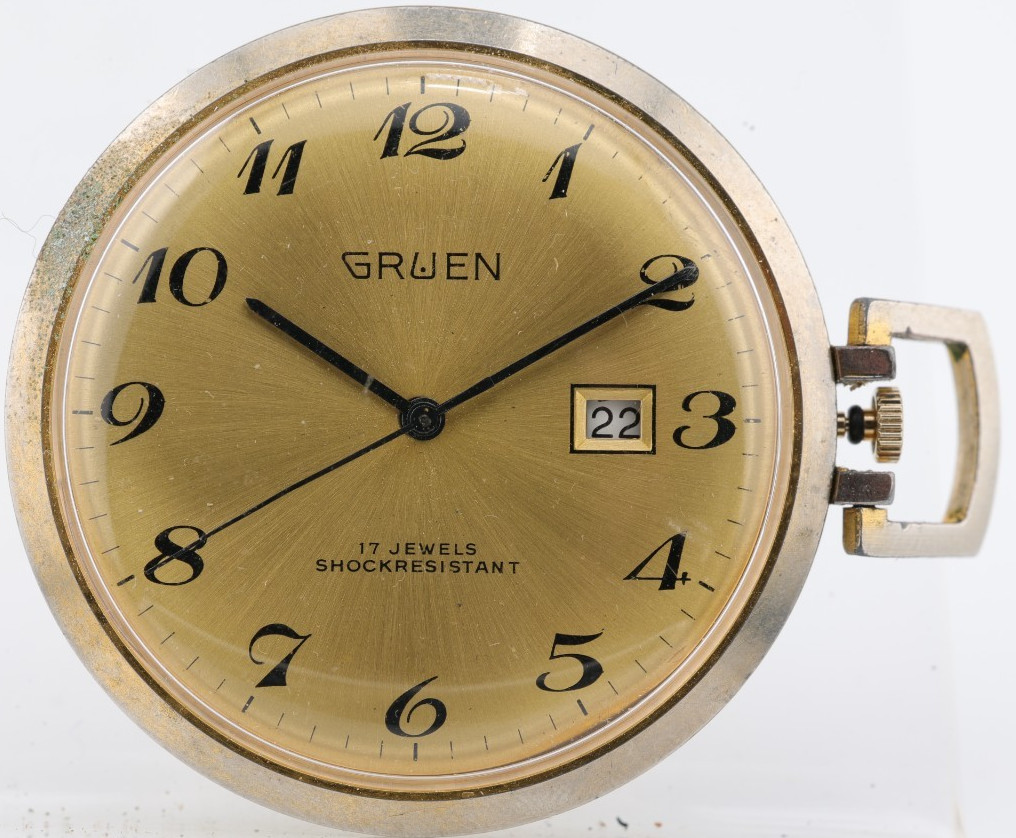 GRUEN SWISS cal. UT-30C, 17j POCKET WATCH, 42.8mm RUNS (HU)