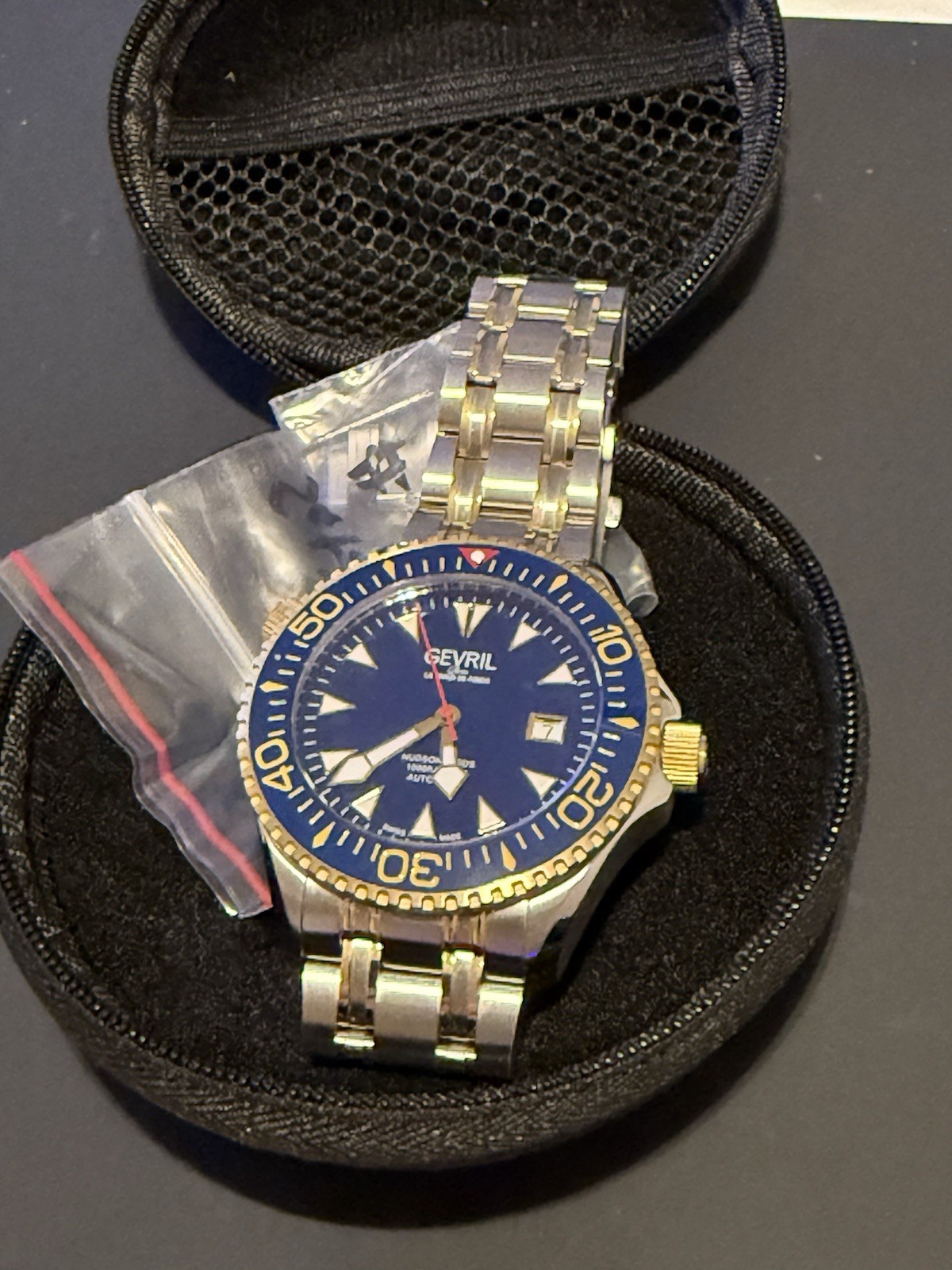 Gevril Hudson Yards Blue Dial Automatic Diver 44mm Two-Tone 200m Date