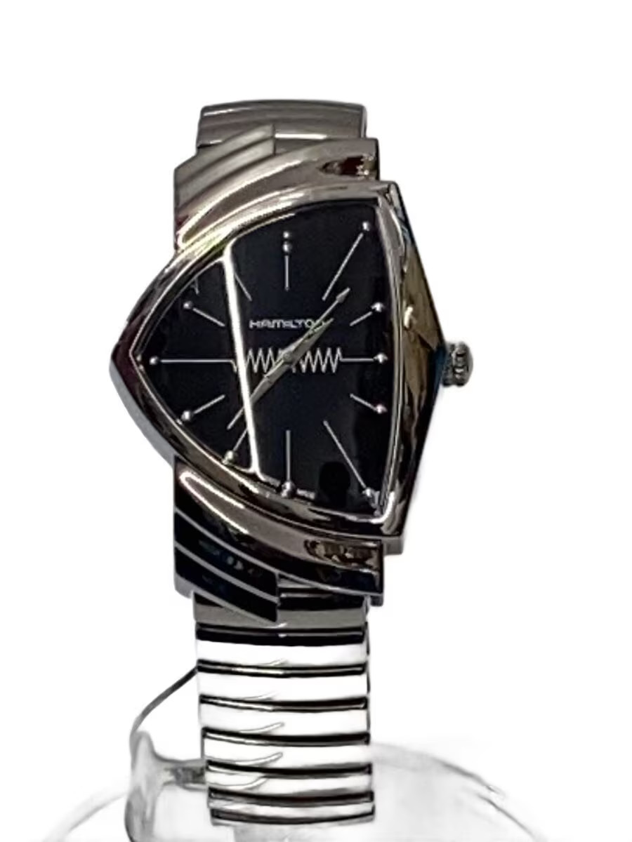HAMILTON Ventura Quartz Watch Analog BLK SLV H244112