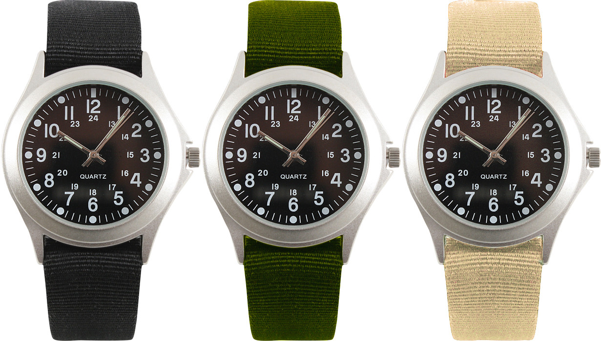 Military Quartz Wrist Watch Water Resistant Nylon Strap Army Type