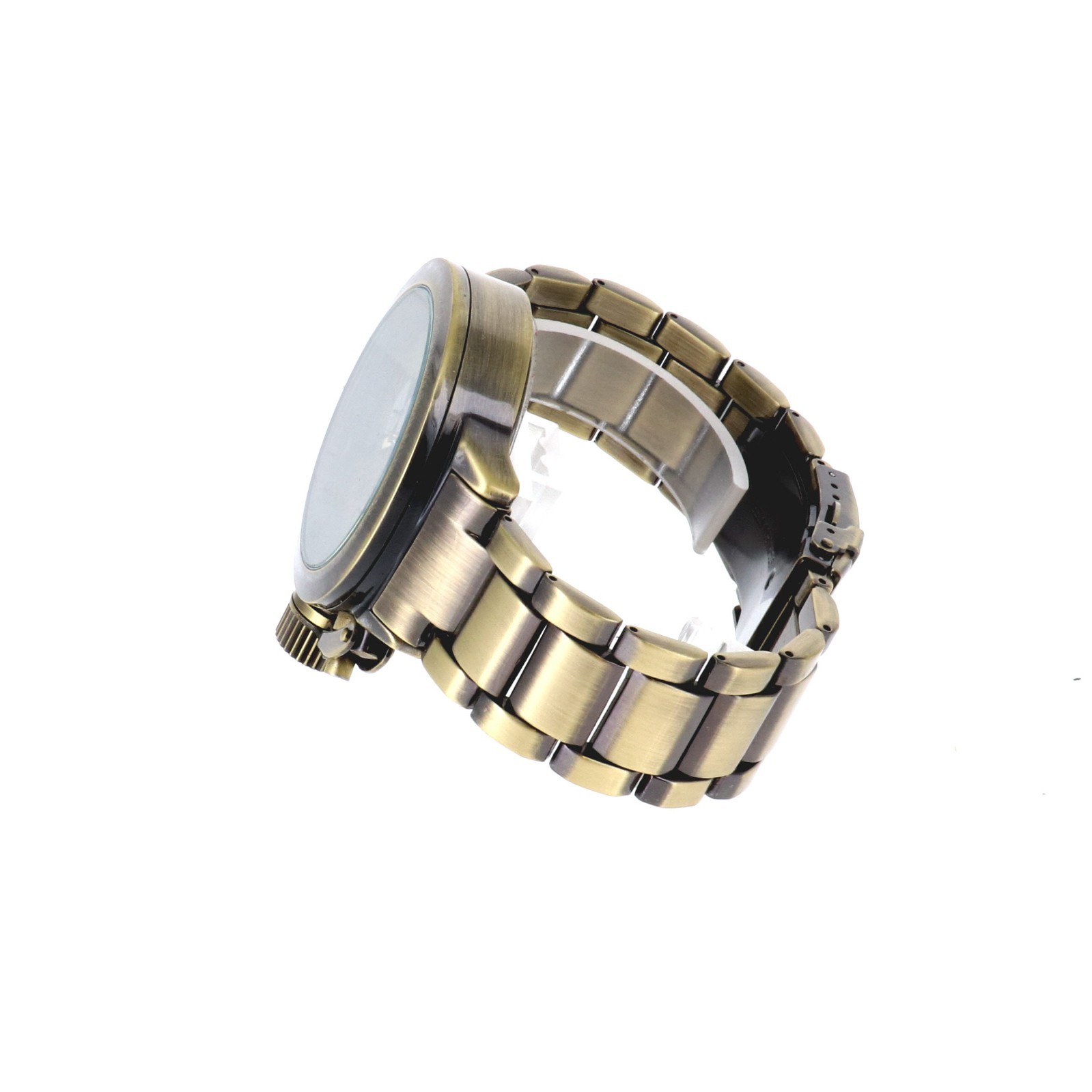 Venus collection Men’s Oversize Watch & Crown Brass Finish Metal Band 46mm