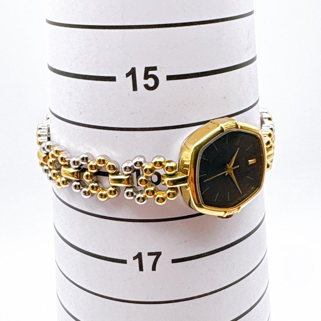 Vintage Seiko 1421-5120 Ladies Quartz Watch Octagon Black Dial JDM Two-Tone