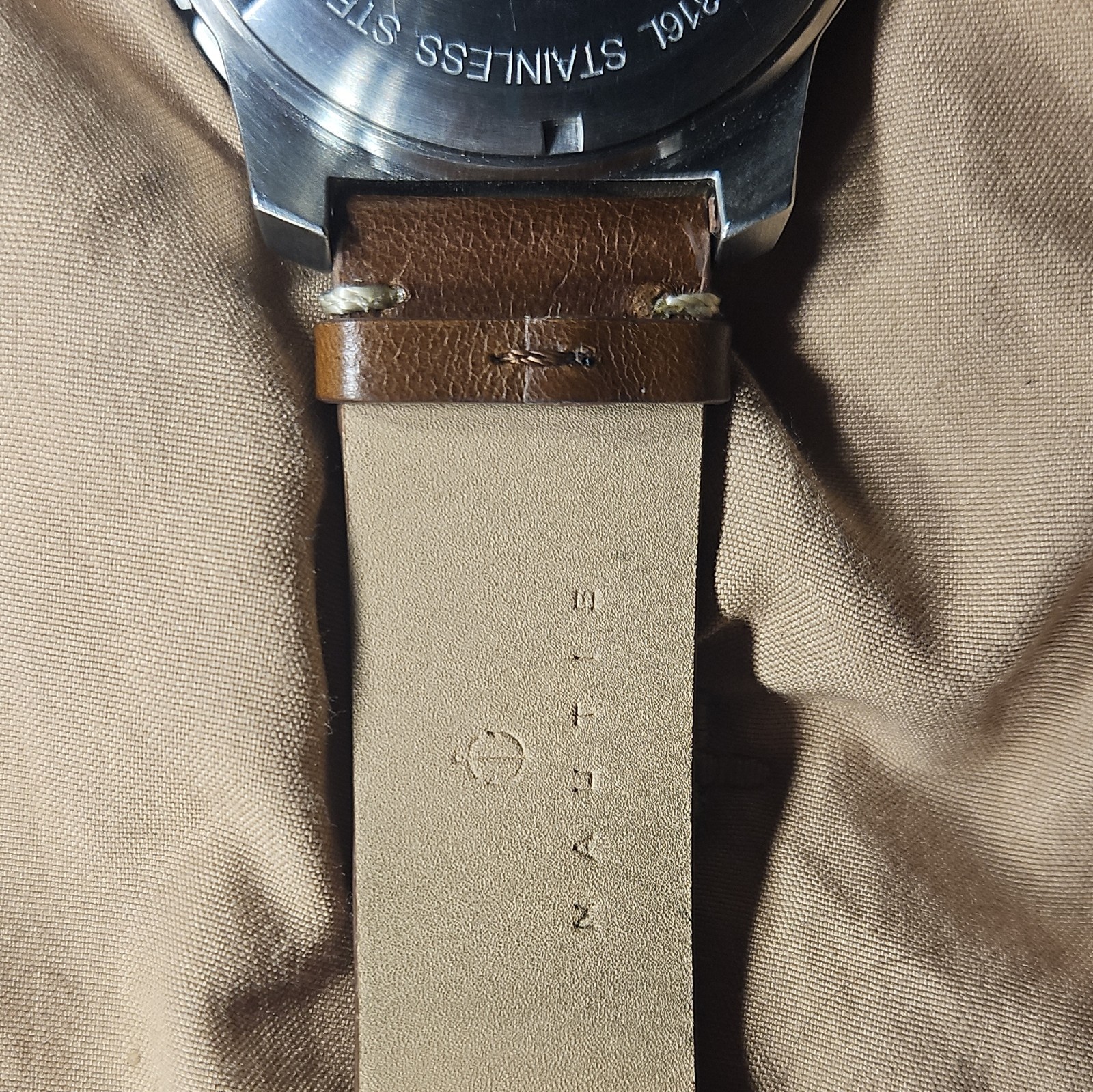 Nautis Diver Quartz Watch 200m 20ATM Green Dial Date Brown Leather Strap