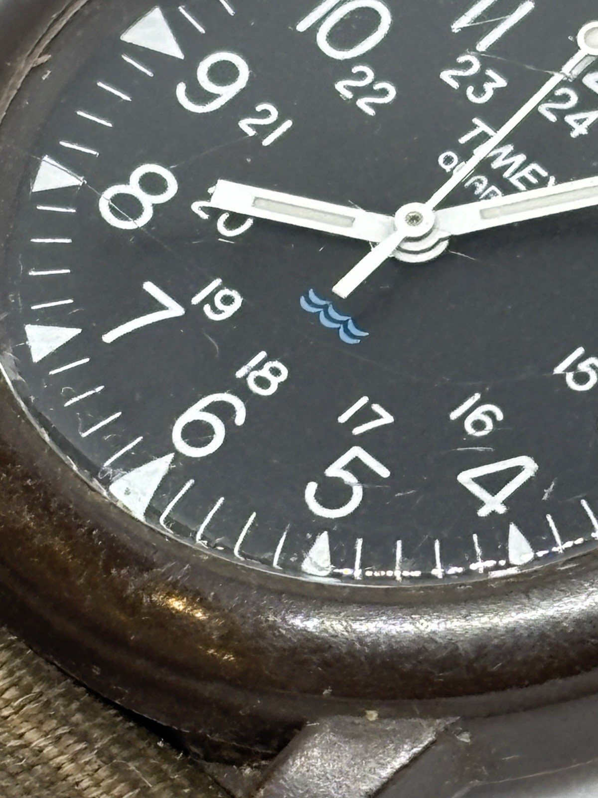 Timex Quartz Camper Field Watch with Nylon Strap, Works, but Replacement Crown