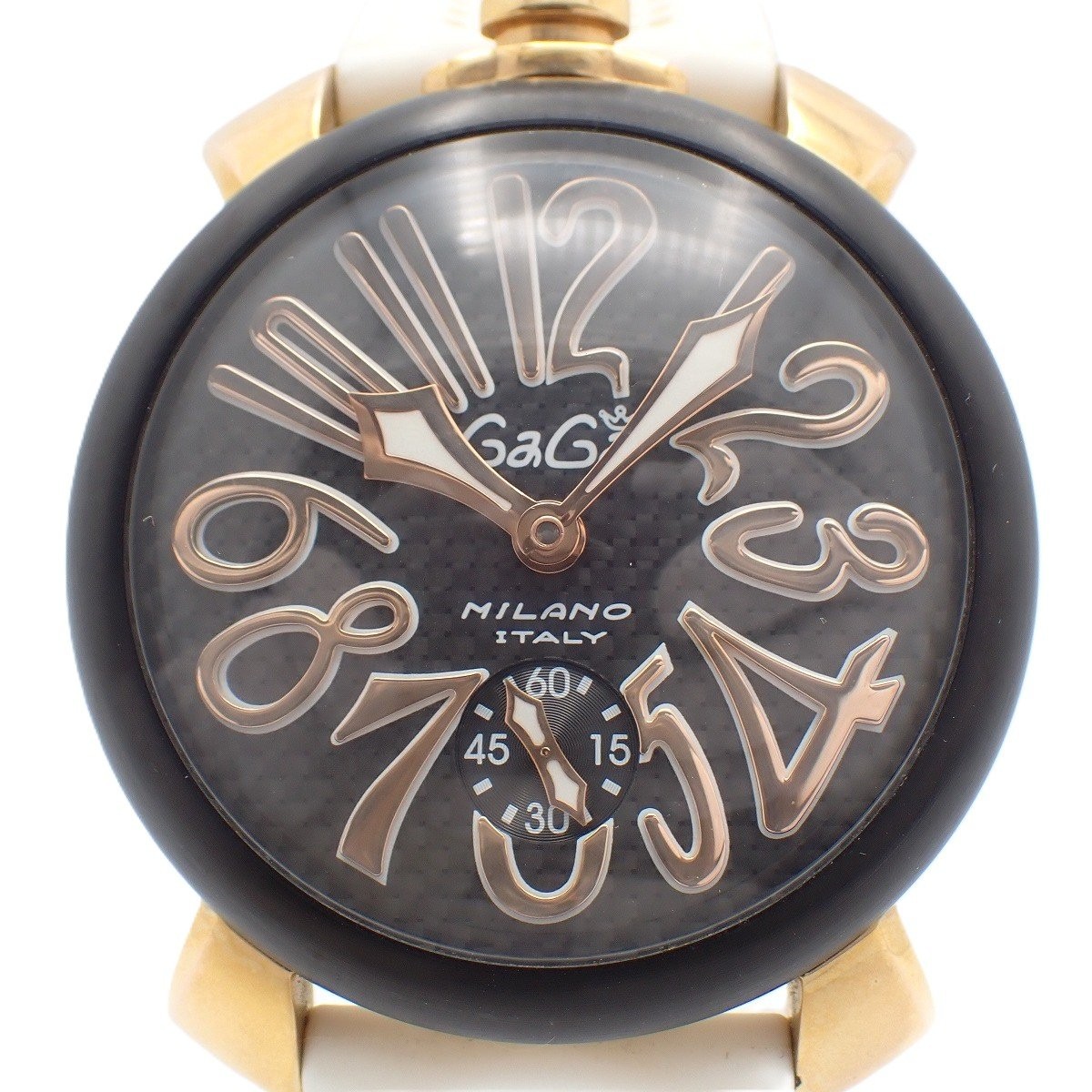 GaGa MILANO 5014.01S Black Manual SS Manuale Hand Wound Gold Carbon Men’s Watch