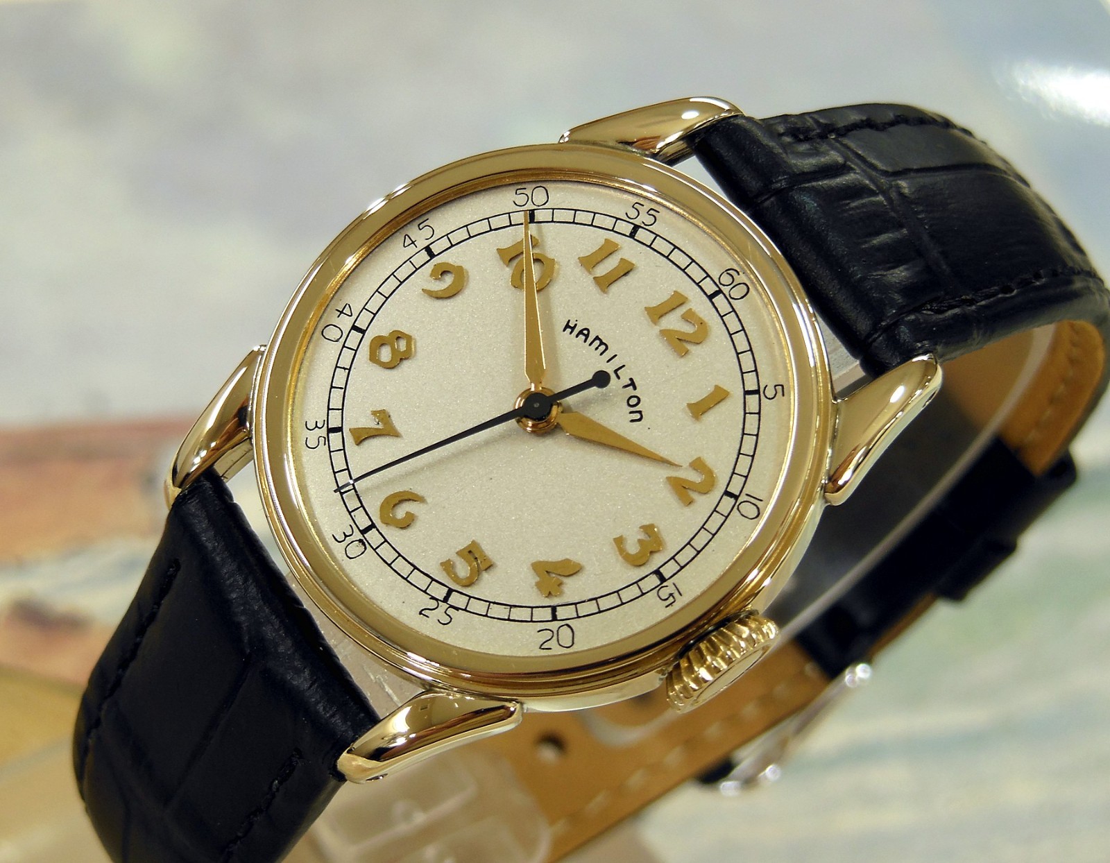1946 Vintage HAMILTON SECOMETER, Stunning SILVER Dial, Serviced, 1 Year warranty
